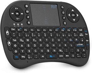 RII I8 Mini Keyboard Беспроводная, интеллектуальная клавиатура телевизора, беспроводная клавиатура с сенсорной панелью, мини -клавиатура для Smart TV Remote Crownt/Pad/Xbox 360/PS3/Google Android TV Box/HTPC/IPTV (DE Mayout) цена и информация | Клавиатуры | pigu.lt