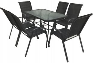 Lauko baldų komplektas Menorca Duo, 150/6, juodas цена и информация | Комплекты уличной мебели | pigu.lt