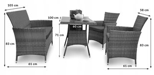 Lauko baldų komplektas Lindos, juodas цена и информация | Комплекты уличной мебели | pigu.lt