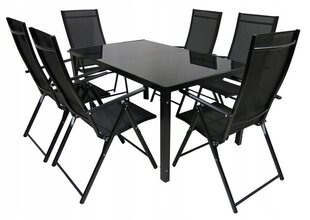 Lauko baldų komplektas Bonairen 6+1, juodas цена и информация | Комплекты уличной мебели | pigu.lt