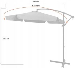 Lauko skėtis Aransas, pilkas kaina ir informacija | Skėčiai, markizės, stovai | pigu.lt