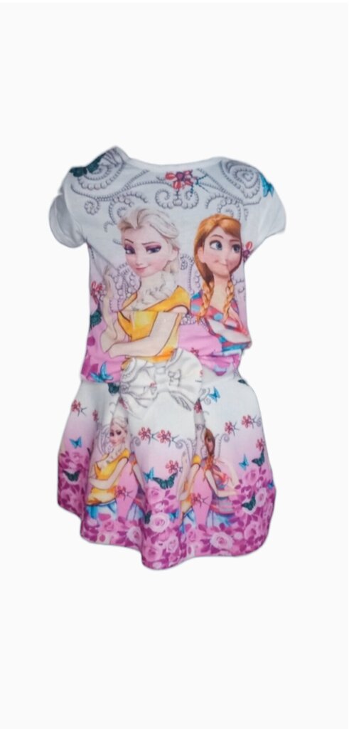 Marškinėliai, sijonas ir lankelis mergaitėms Frozen, balti kaina ir informacija | Komplektai mergaitėms | pigu.lt