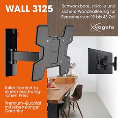 Vogel's Wall 3125 19–43" kaina ir informacija | Televizorių laikikliai, tvirtinimai | pigu.lt