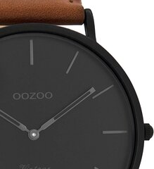 OZOO Vintage Men Watch Кожаный ремешок 44 мм черный/черный/красно -незаметный C8126 B01M09HSXS цена и информация | Мужские часы | pigu.lt