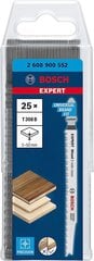 Bosch Professional 100x Stitch Sowblatt Expert "Wood 2-Side Clean 'T 308 B (для фанеры, мебельная тарелка с твердым деревом, длина 117 мм, аксессуары) цена и информация | Пилы, циркулярные станки | pigu.lt