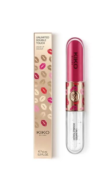 Dvipusis lūpų blizgis Kiko Milano Unlimited Double Touch, 145 Happy Birthday, 6 ml kaina ir informacija | Lūpų dažai, blizgiai, balzamai, vazelinai | pigu.lt