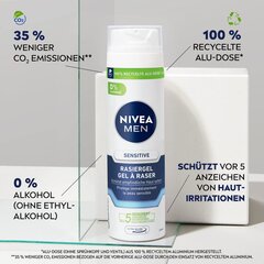 Skutimosi gelis jautriai odai Nivea Sensitive, 200 ml цена и информация | Косметика и средства для бритья | pigu.lt