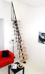 Модульная лестница Nizza Minka, Чёрная / Бук, высота комплекта 294 см цена и информация | Лестницы | pigu.lt