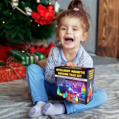 Desire Deluxe Magnetic Building Stones Magnet Montessori Toys for Kids, образовательные игрушки для мальчиков и девочек, 3 4 5 6 7 7 8 лет, XXL Set с 57 акциями цена и информация | Конструкторы и кубики | pigu.lt