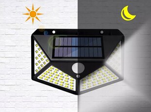 Светодиодный светильник на солнечных батареях с датчиком движения 100SMD цена и информация | Уличные светильники | pigu.lt
