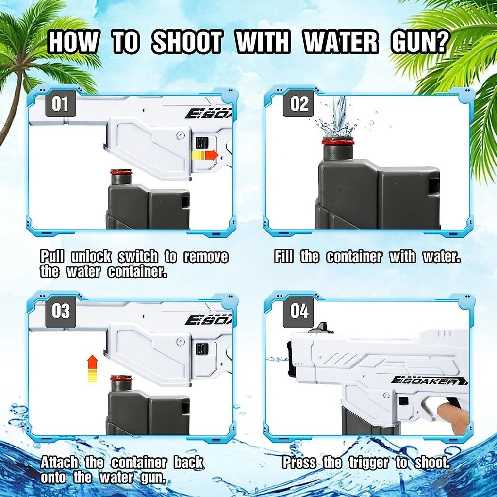 Elektrinis vandens šautuvas, 66606 kaina ir informacija | Vandens, smėlio ir paplūdimio žaislai | pigu.lt