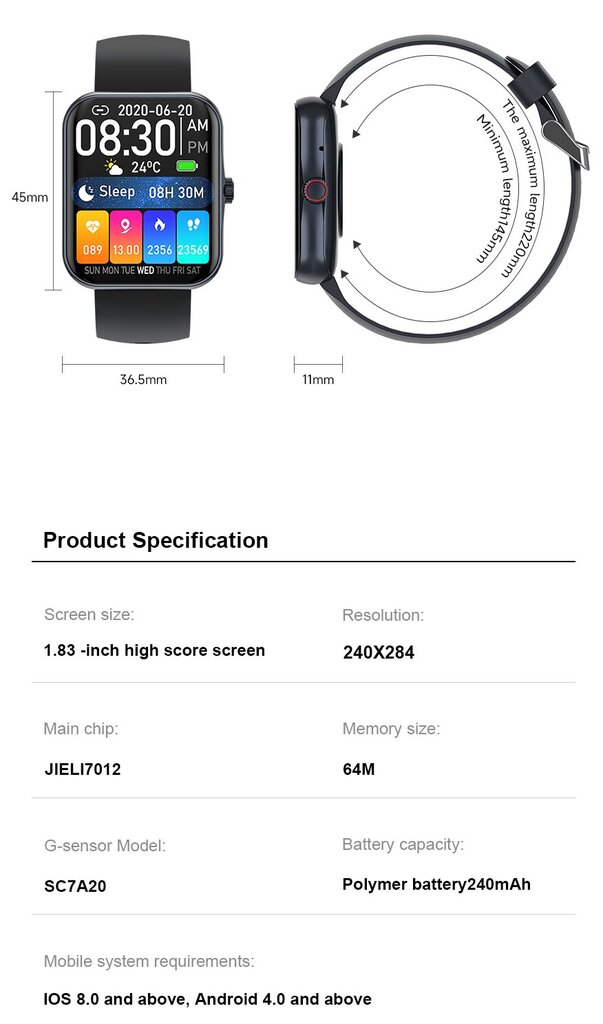 Livman S80 Pro Black kaina ir informacija | Išmanieji laikrodžiai (smartwatch) | pigu.lt