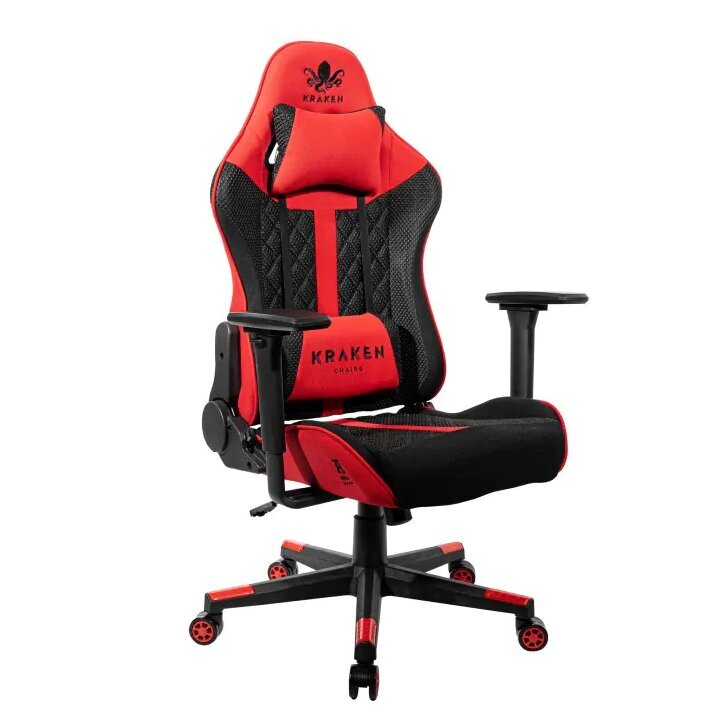 Pasukama žaidimų kėdė, Helios, Kraken Chairs, juoda/raudona kaina ir informacija | Biuro kėdės | pigu.lt