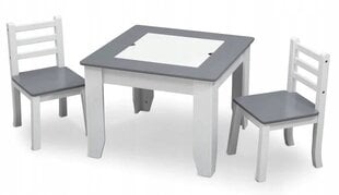 Комплект стол + 2 стула, серый цена и информация | Детские столы и стулья | pigu.lt
