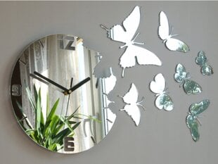 Veidrodinis laikrodis su drugeliais kaina ir informacija | Laikrodžiai | pigu.lt