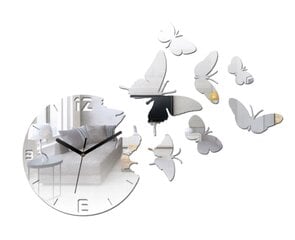 Veidrodinis laikrodis su drugeliais kaina ir informacija | Laikrodžiai | pigu.lt