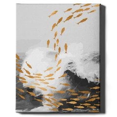 Картина по номерам с золотой блестящей краской На Раме "Золотые рыбки" Oh Art! 40x50 см цена и информация | Живопись по номерам | pigu.lt