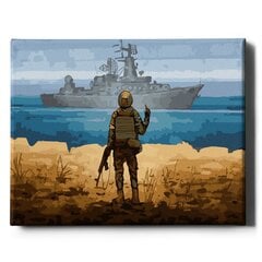 Картина по номерам "Военный корабль" Oh Art! 40x50 см цена и информация | Набор для рисования по номерам | pigu.lt