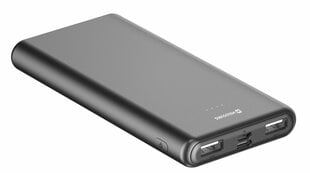 swissten, power bank, worx ii, li-pol, 5 v, зарядка мобильного телефона, 22013960, 10000 mah, microusb, 2x usb-a, usb-c, черный цена и информация | Зарядные устройства Power bank | pigu.lt