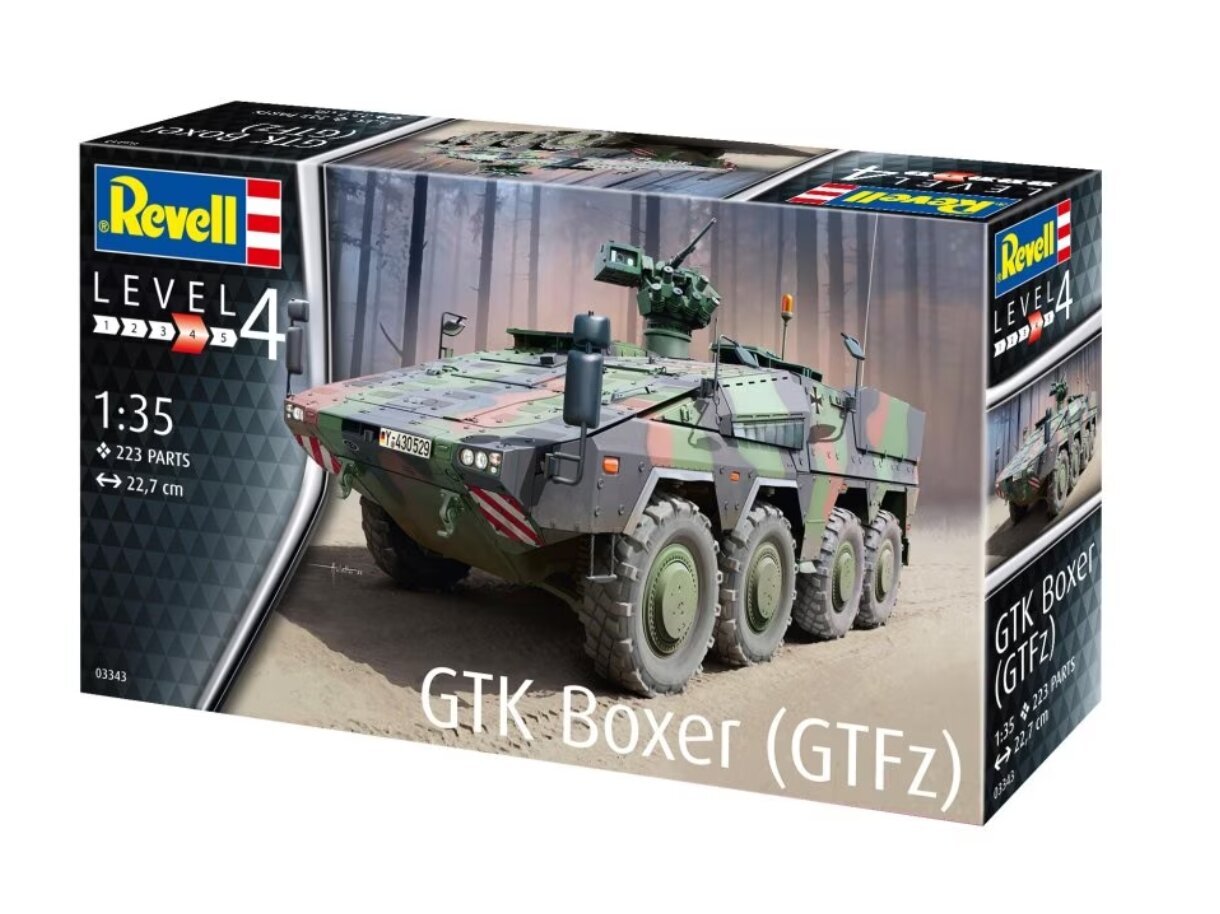 Surenkamas modelis Revell GTK Boxer GTFz, 1/35, 03343 kaina ir informacija | Konstruktoriai ir kaladėlės | pigu.lt