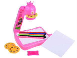 Stalo projektorius su karūna ir rašikliu, rožinis kaina ir informacija | Lavinamieji žaislai | pigu.lt