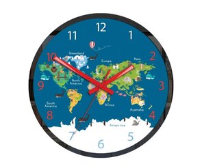 Детские настенные часы Maps цена и информация | Часы | pigu.lt