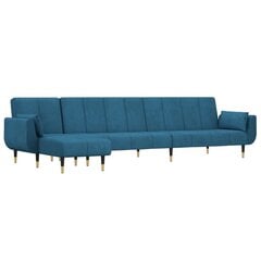 L formos sofa-lova vidaXL, mėlyna kaina ir informacija | Sofos | pigu.lt