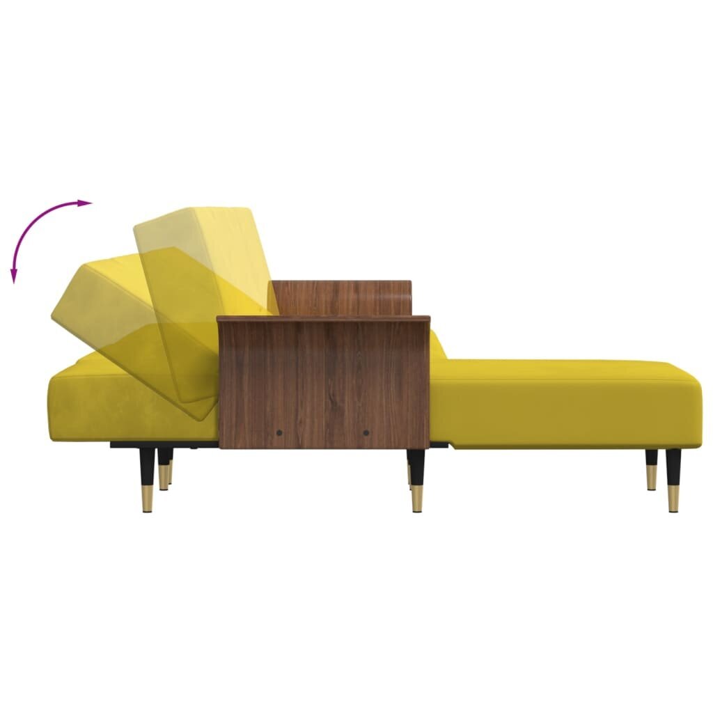 Sofa-lova vidaXL, geltona kaina ir informacija | Sofos | pigu.lt