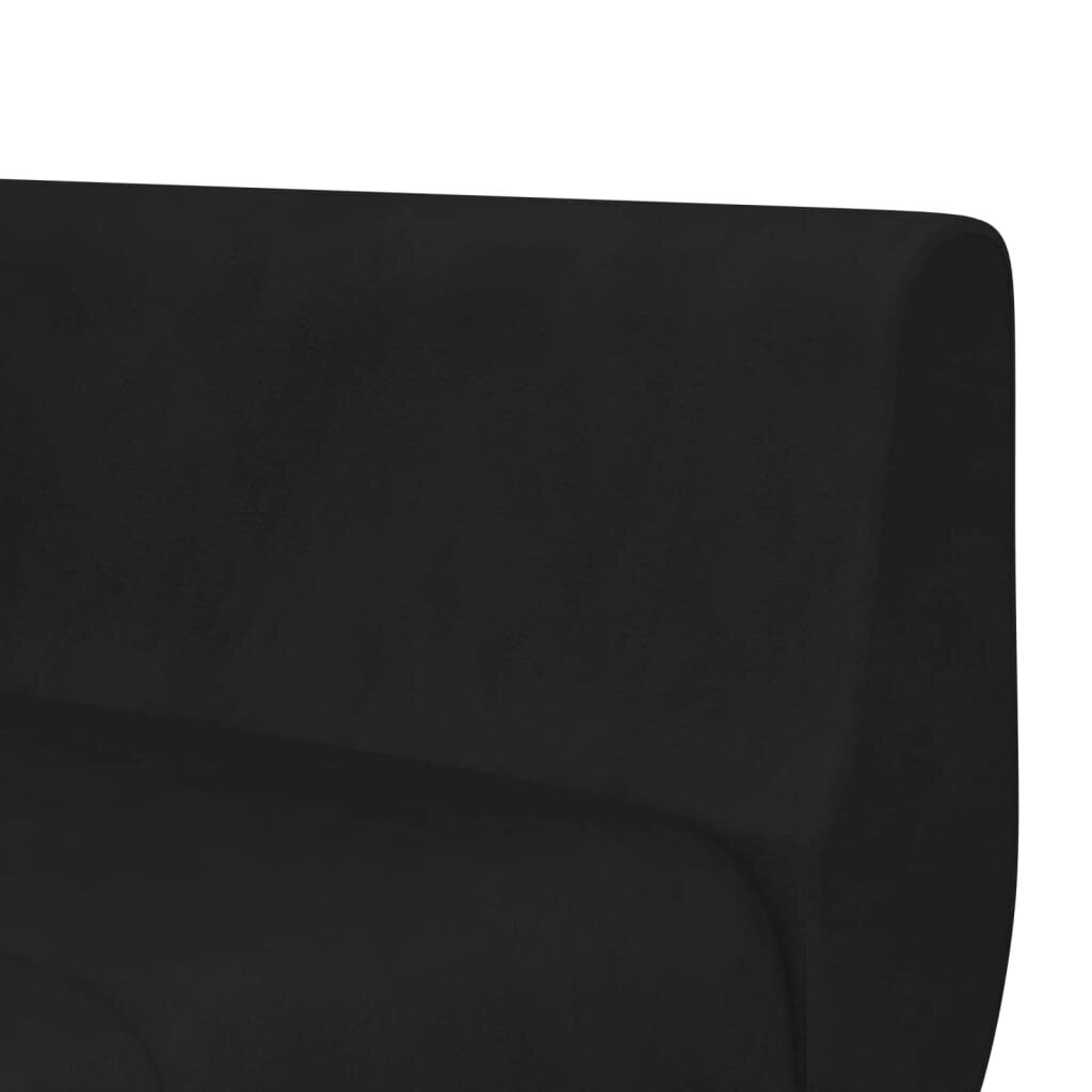 L formos sofa-lova vidaXL, juoda kaina ir informacija | Sofos | pigu.lt