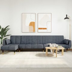 L formos sofa-lova vidaXL, pilka kaina ir informacija | Sofos | pigu.lt