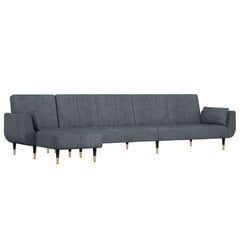 L formos sofa-lova vidaXL, pilka kaina ir informacija | Sofos | pigu.lt