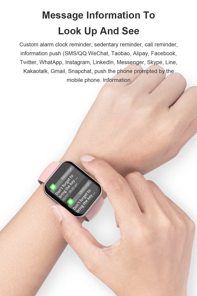 Livman S80 Pro Pink kaina ir informacija | Išmanieji laikrodžiai (smartwatch) | pigu.lt