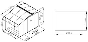 Sodo namukas su malkine Madison, 9x6, Walnut kaina ir informacija | Sodo nameliai, malkinės, pastogės | pigu.lt