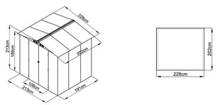 Sodo namukas Richmond, 7x7, Oak Brown цена и информация | Садовые сараи, дровницы | pigu.lt