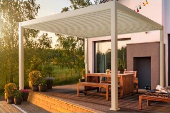 Pavėsinė Pergola Premium, 400 x 300 x 250 cm, balta kaina ir informacija | Pavėsinės | pigu.lt