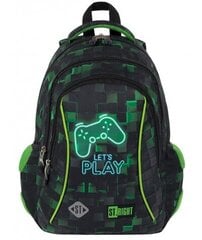 Mokyklinė kuprinė St. Right Dark Game, juoda/žalia цена и информация | Школьные рюкзаки, спортивные сумки | pigu.lt
