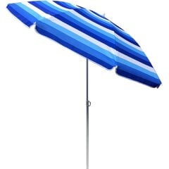 Балконный пляжный зонт 160 см синие линии цена и информация | Зонты, маркизы, стойки | pigu.lt