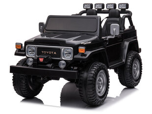 Dvivietis vaikiškas elektromobilis Toyota Land Cruiser, juodas kaina ir informacija | Elektromobiliai vaikams | pigu.lt