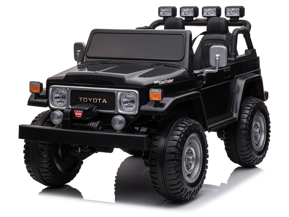 Dvivietis vaikiškas elektromobilis Toyota Land Cruiser, juodas цена и информация | Elektromobiliai vaikams | pigu.lt