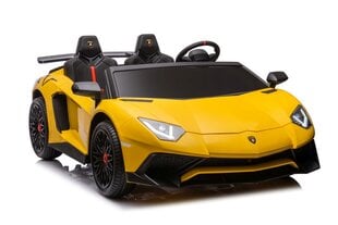Dvivietis elektromobilis vaikams Lamborghini XXL A8803, geltonas kaina ir informacija | Elektromobiliai vaikams | pigu.lt