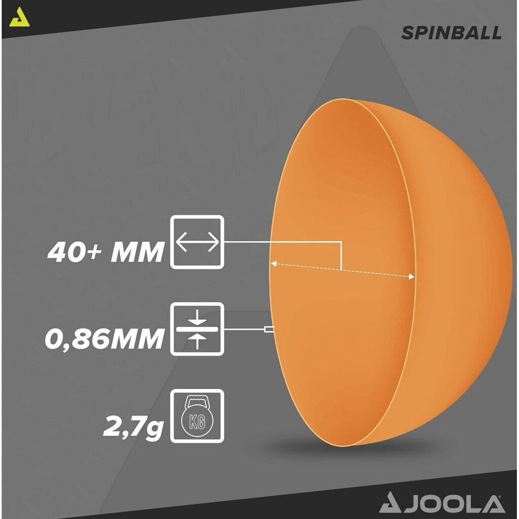 Stalo teniso kamuoliukų rinkinys Joola Spin Ball, 12 vnt, balti kaina ir informacija | Kamuoliukai stalo tenisui | pigu.lt