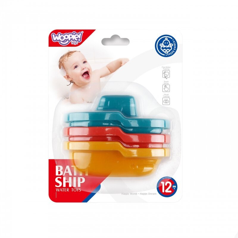 Vonios žaislai laiveliai Woopie, 3 vnt. цена и информация | Žaislai kūdikiams | pigu.lt