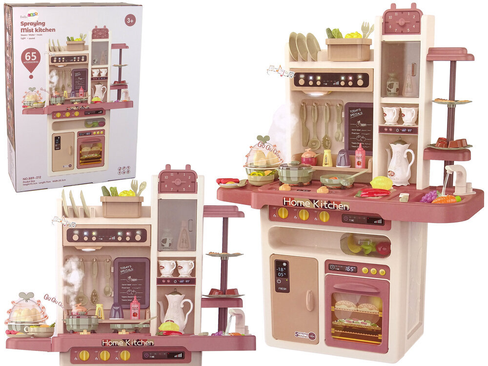 Vaikiška virtuvėlė Lean toys Home Kitchen, rožinė kaina ir informacija | Žaislai mergaitėms | pigu.lt