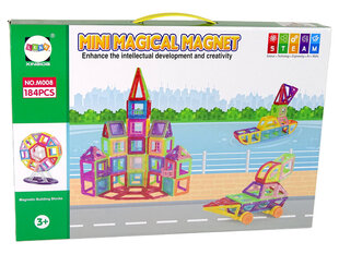 Magnetinių kaladėlių rinkinys Magical Magnet, 184 vnt. kaina ir informacija | Konstruktoriai ir kaladėlės | pigu.lt