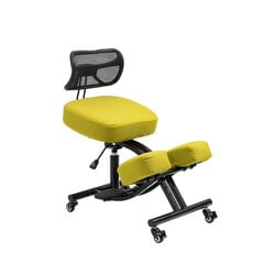 Коленный стул с зеленым льняным чехлом O'KNEEL PRO цена и информация | Офисные кресла | pigu.lt