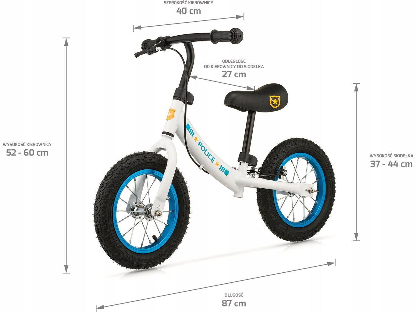 Balansinis dviratis Stars S-66477, 12", baltas kaina ir informacija | Lauko žaidimai | pigu.lt