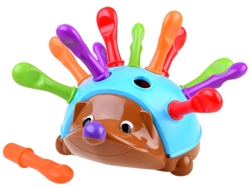 Edukacinis ežiukas su spalvotais spygliais Montessori kaina ir informacija | Lavinamieji žaislai | pigu.lt