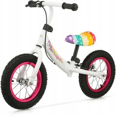 Balansinis dviratis Stars S-66478, 12", baltas/vaivorykštė kaina ir informacija | Lauko žaidimai | pigu.lt