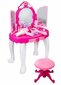 Grožio staliukas su priedais ir MP3 Glamor Mirror, rožinis, 15 d. kaina ir informacija | Žaislai mergaitėms | pigu.lt