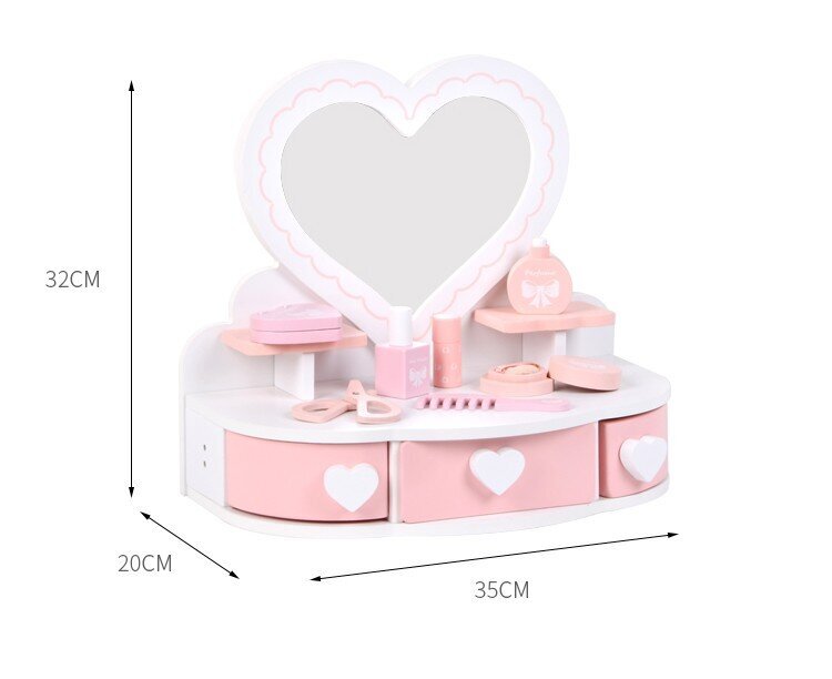 Medinis tualetinis staliukas, rožinis kaina ir informacija | Vaikiškos kėdutės ir staliukai | pigu.lt